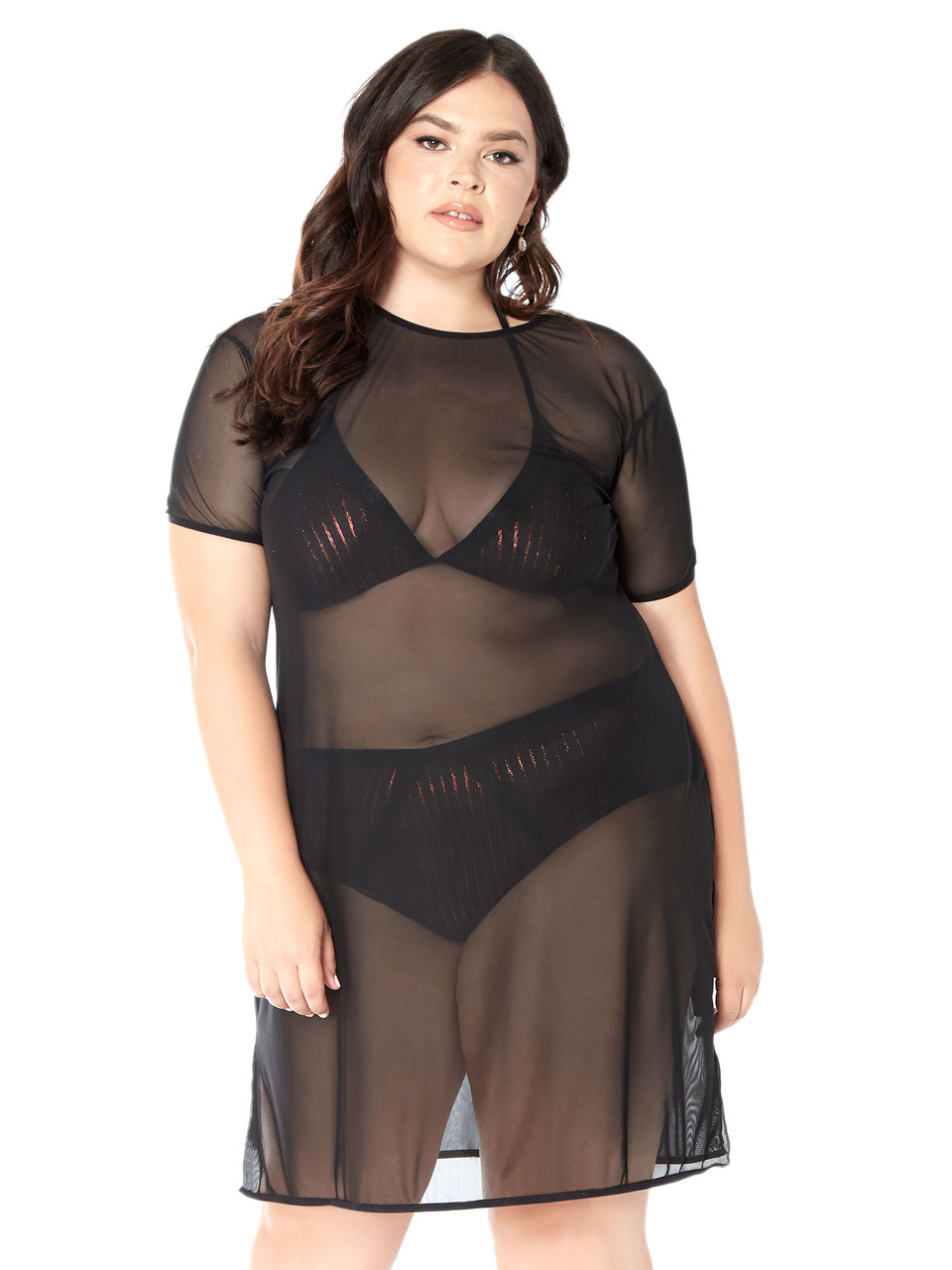 plus size sheer dress